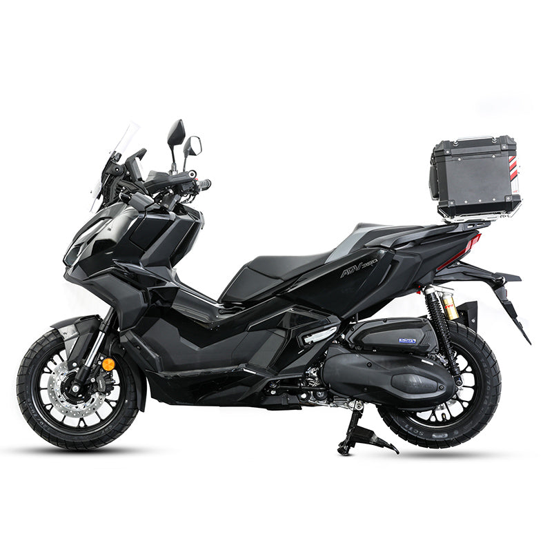 LOBOO アルミニウムトップケースセット ホンダ フォルツァ 350 (2021年以降) 用 | 調整可能なスライドラックシステム&スマートライト