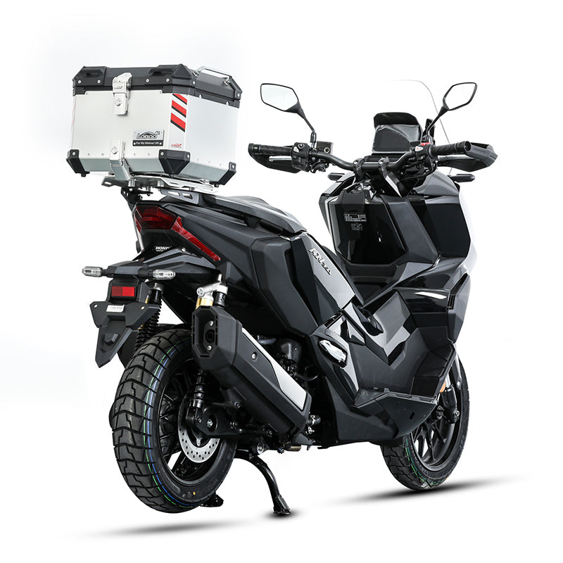 LOBOO アルミニウムトップケースセット ホンダ フォルツァ 350 (2021年以降) 用 | 調整可能なスライドラックシステム&スマートライト