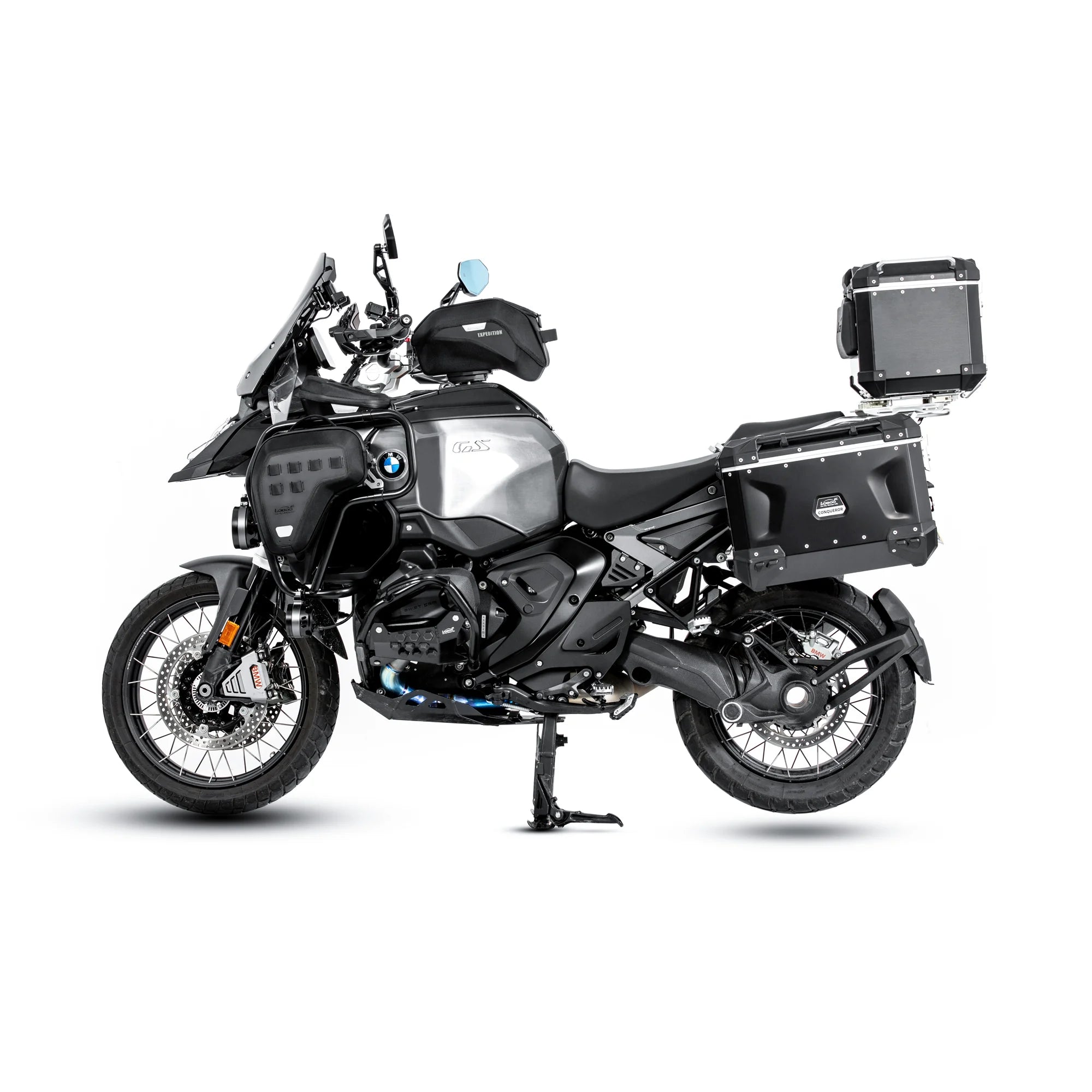 LOBOO BTB20BK Adventure Motorcycle Tank Bag with Magnetic Quick-Release System and Rain Cover, Heavy-Duty Universal Fits for BMW GS, KTM Adventure, Honda Africa Twin