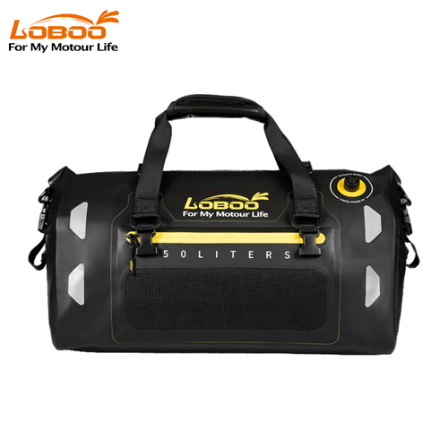 Bolsa Trasera Impermeable para Motocicleta TPU LOBOO BWB50T / BWB80T - Bolsa Seca IPX6 con Rolltop Magnético y Separación Húmedo/Seco - Equipaje de Aventura de 50L 80L
