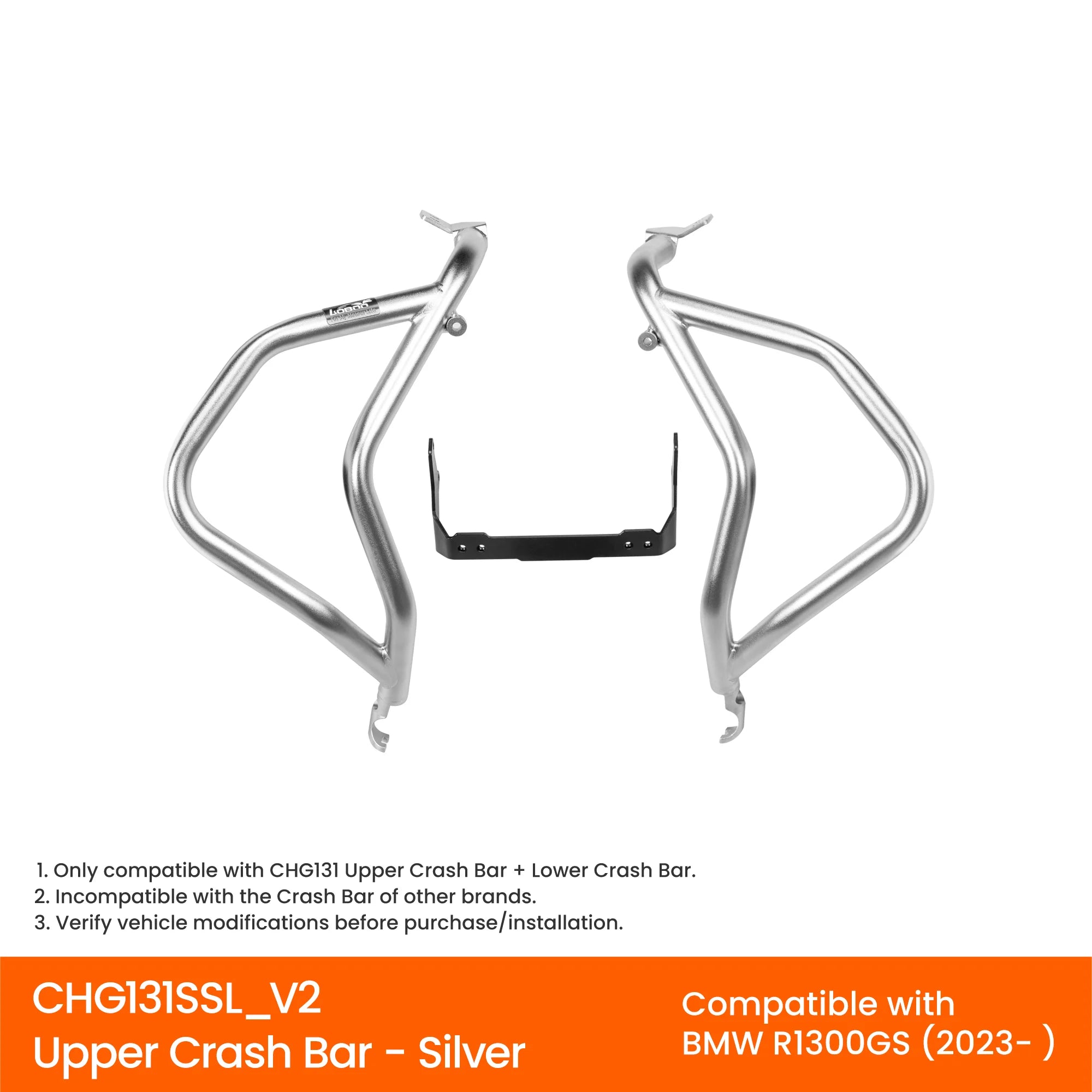 LOBOO CHG131 Upper Crash Bar BMW R1300GS Silver