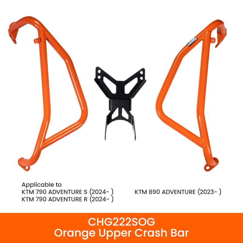 LOBOO Black/Orange Motorcycle Lower Crash Bars & Engine Guard for KTM 790/890 Adventure & Husqvarna Norden 901