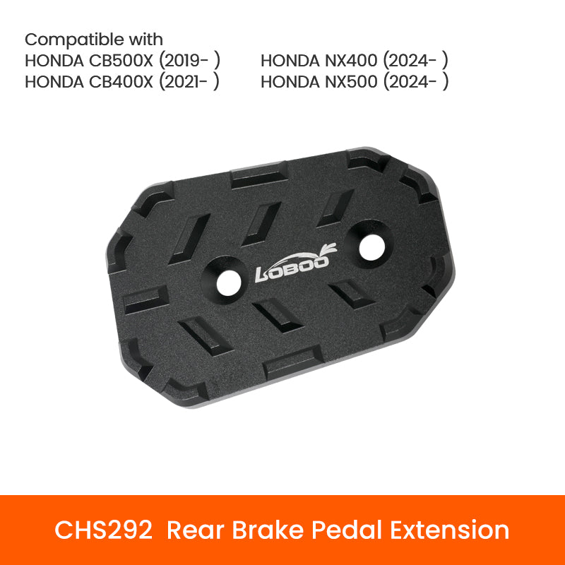 Extension de pédale de frein arrière LOBOO pour Honda CB500X (2019+) & NX400 (2024-) NX500 (2024-) | Repose-pied en aluminium usiné CNC