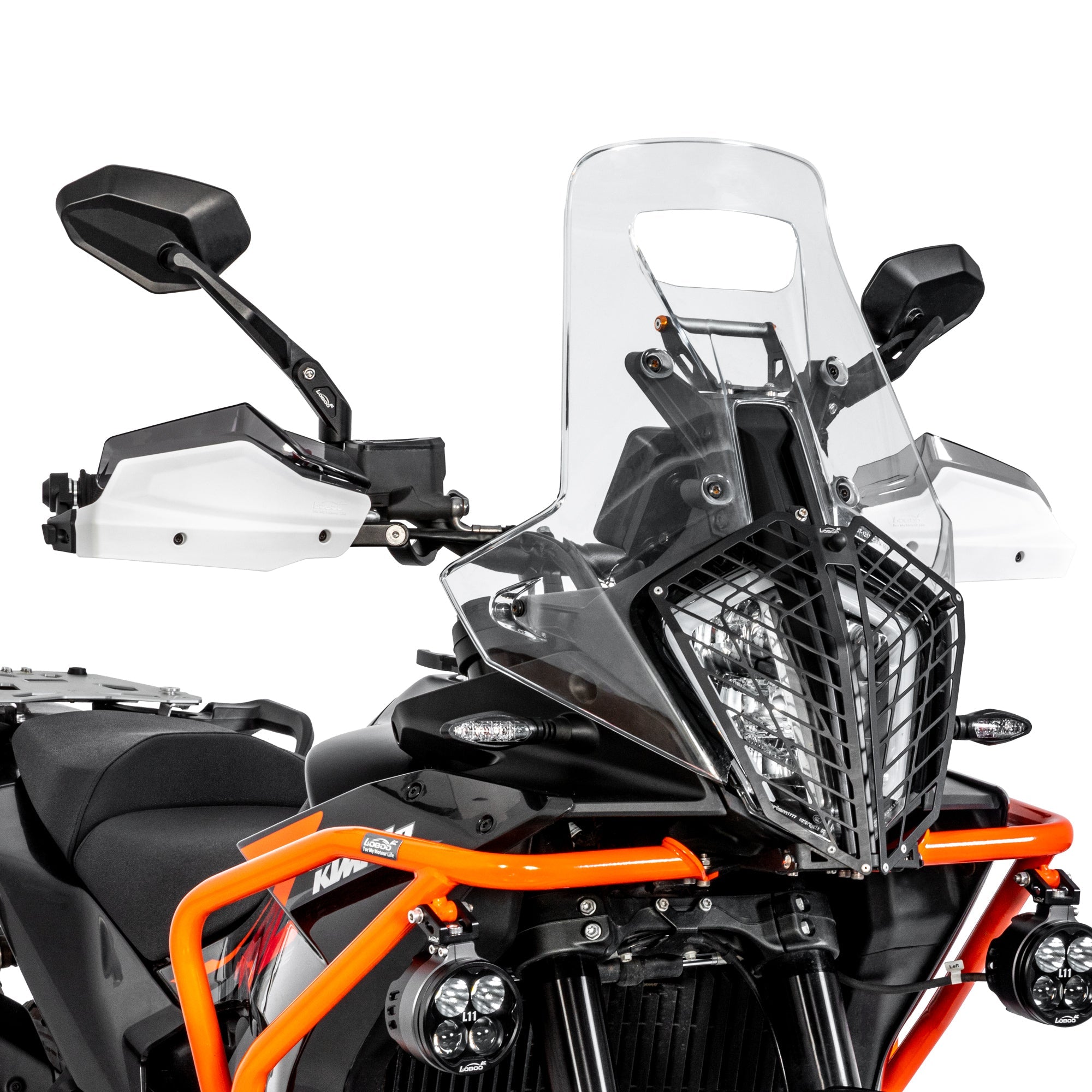 LOBOO Aluminum Handguard System for KTM 790/890 & Norden 901 | Adjustable Windshield & Crash Protection - LOBOO
