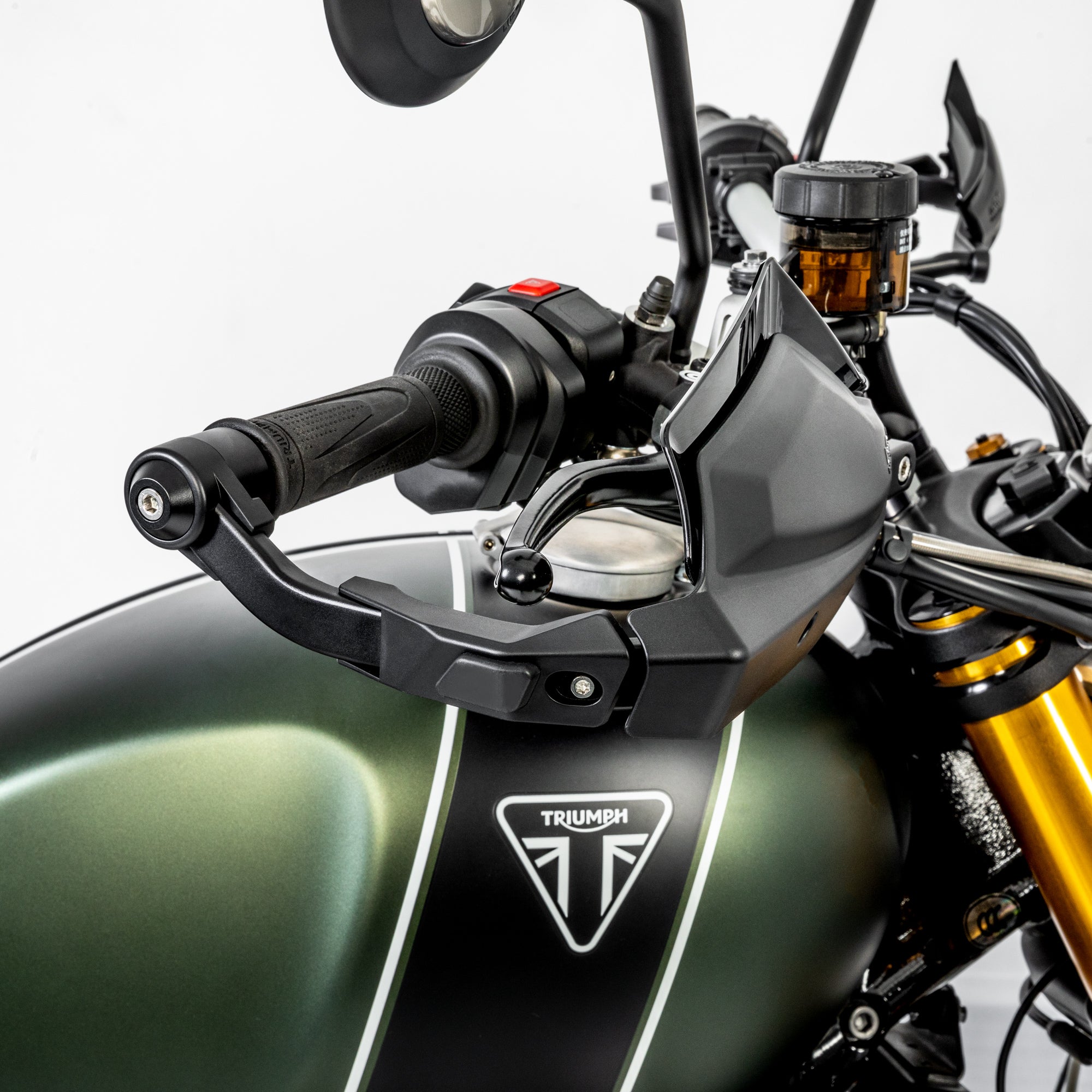 LOBOO Aluminum Handguard System for Triumph Scrambler 1200XE (2024+) | Adjustable Windshield & Impact Sliders - LOBOO