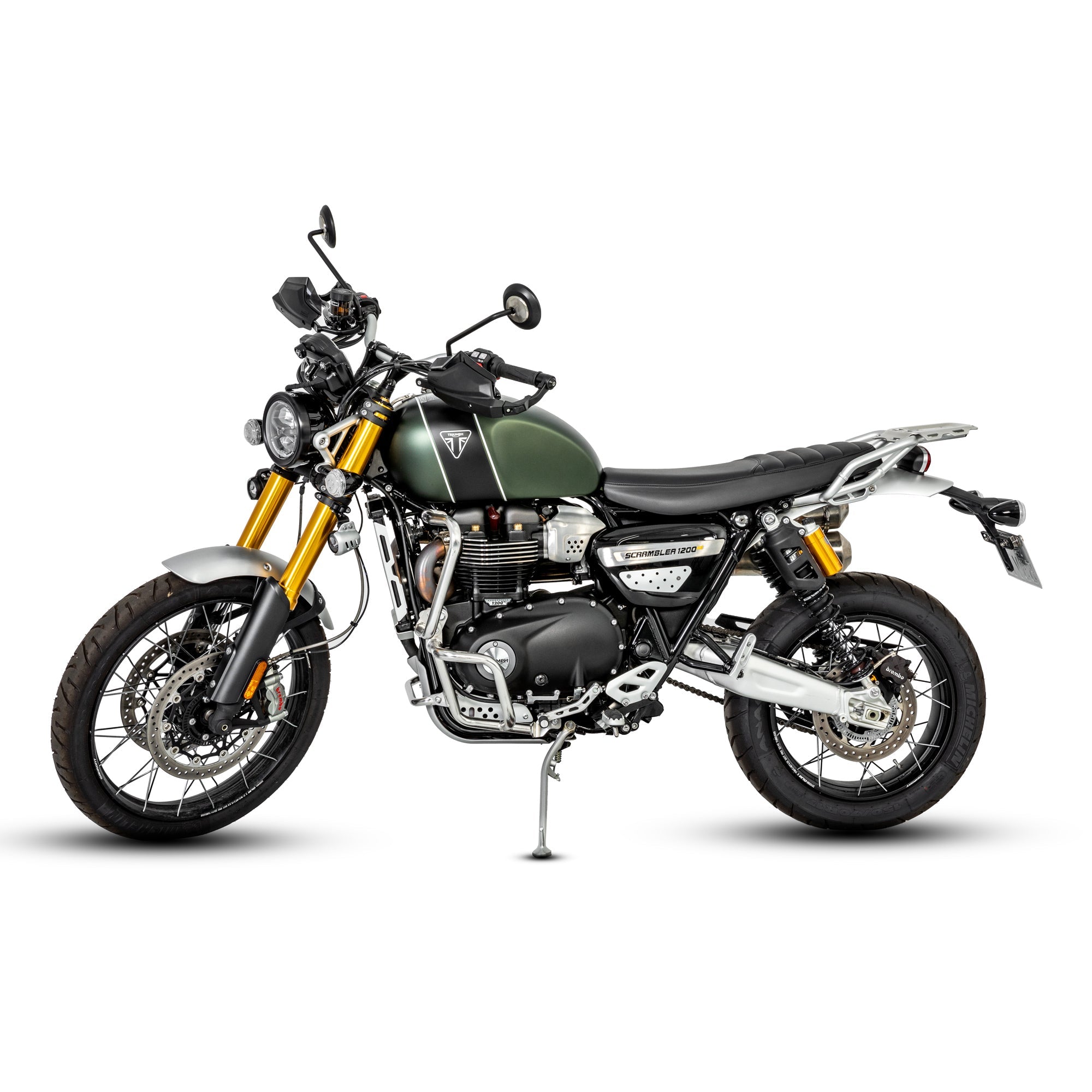 LOBOO Aluminum Handguard System for Triumph Scrambler 1200XE (2024+) | Adjustable Windshield & Impact Sliders - LOBOO