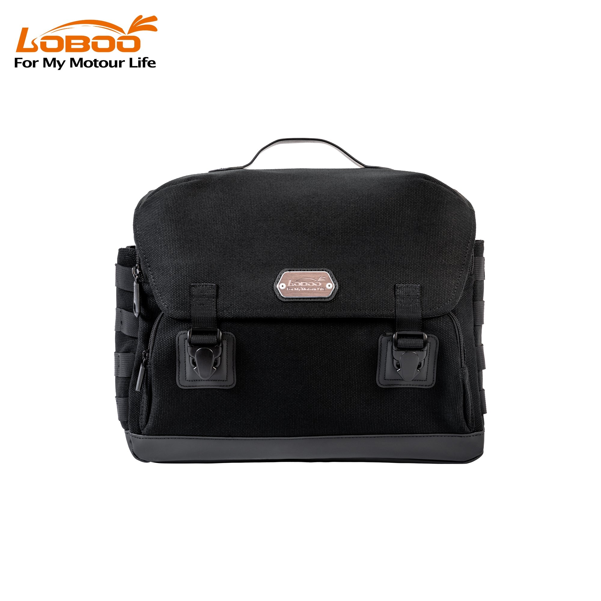 LOBOO BCB12BK Vintage 12L Motorcycle Side Bag | Waterproof & Quick - Release for Honda/Triumph - LOBOO