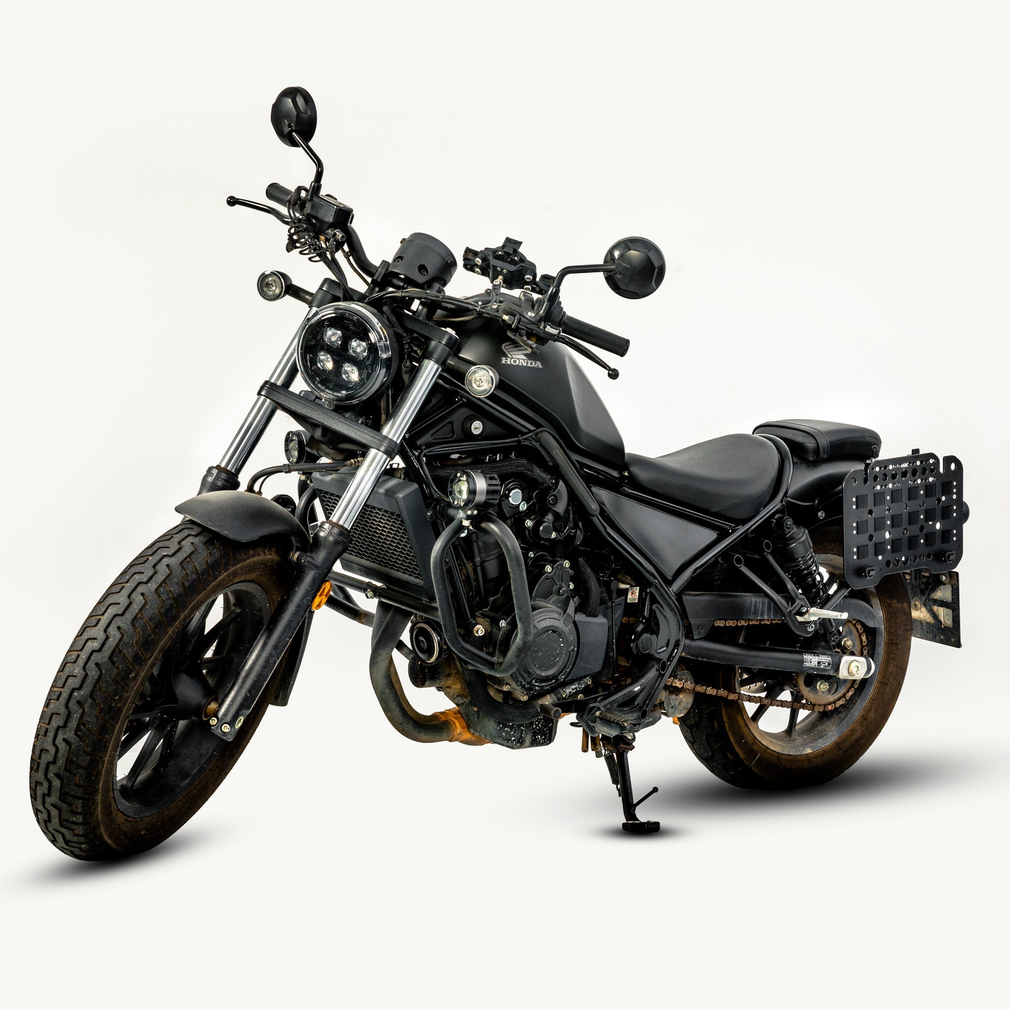 LOBOO BCB12BK Vintage 12L Motorcycle Side Bag | Waterproof & Quick - Release for Honda/Triumph - LOBOO