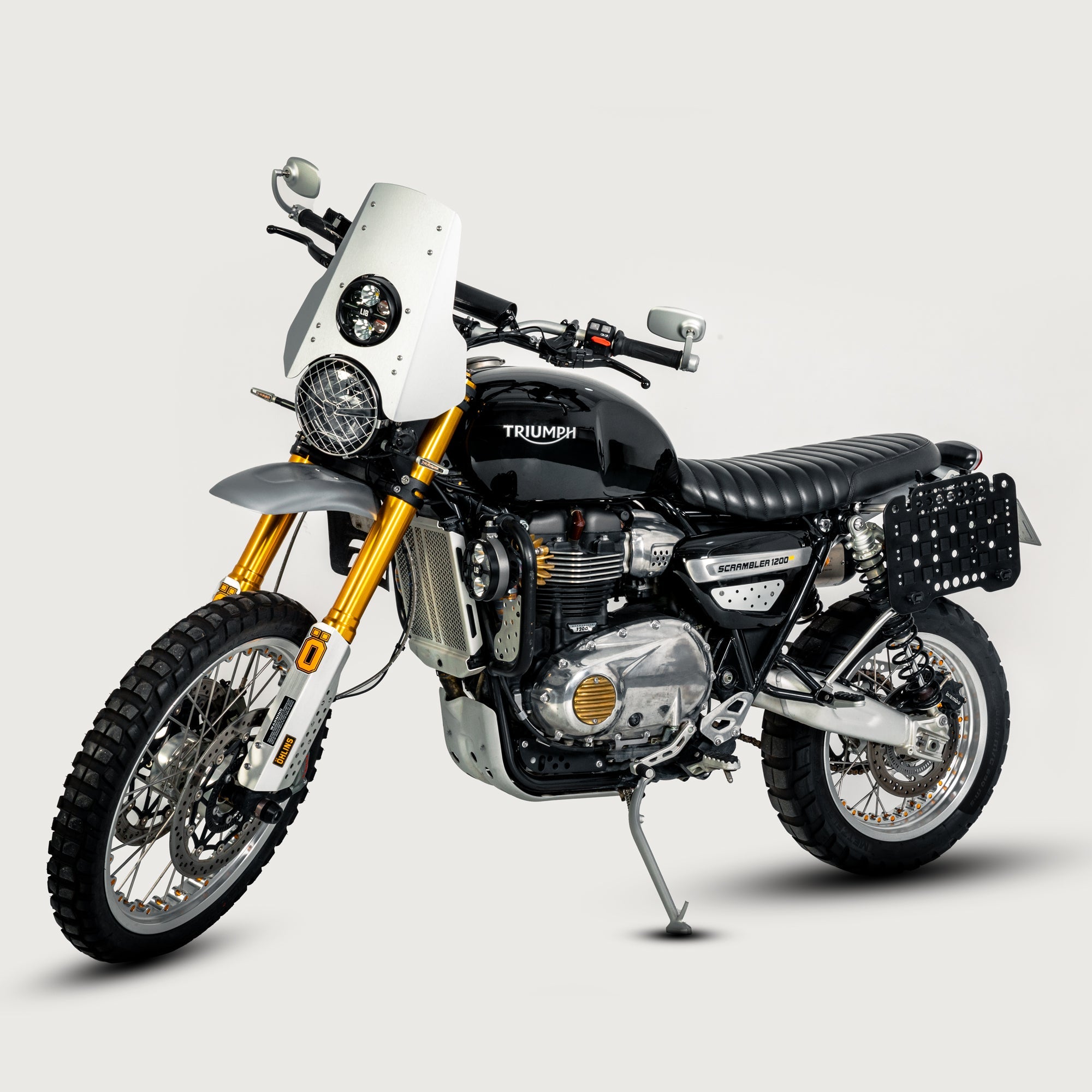 LOBOO BCB12BK Vintage 12L Motorcycle Side Bag | Waterproof & Quick - Release for Honda/Triumph - LOBOO