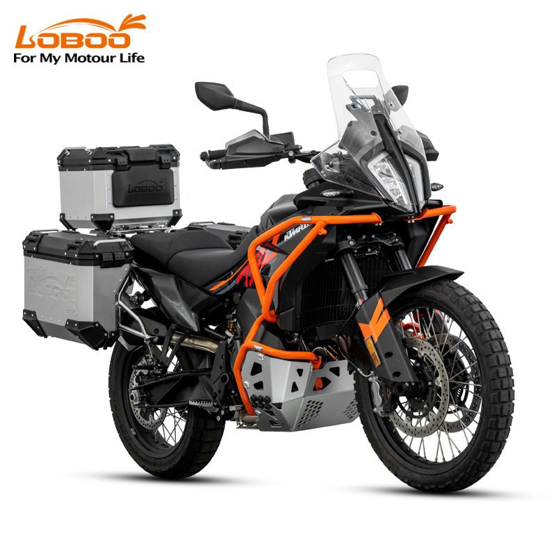 LOBOO Black/Orange Motorcycle Lower Crash Bars & Engine Guard for KTM 790/890 Adventure & Husqvarna Norden 901 - LOBOO