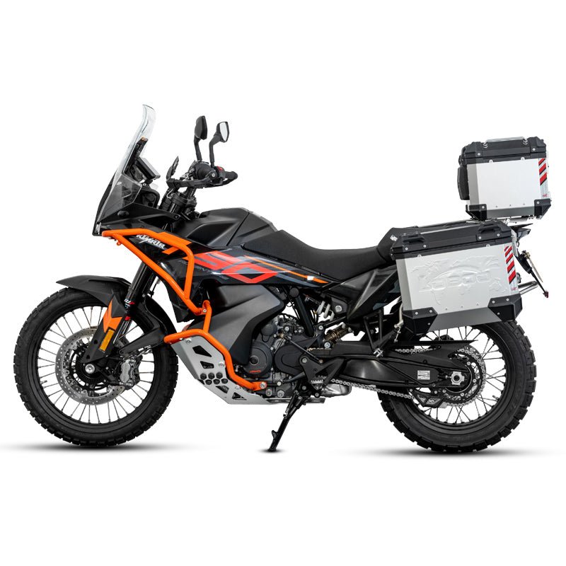 LOBOO Black/Orange Motorcycle Lower Crash Bars & Engine Guard for KTM 790/890 Adventure & Husqvarna Norden 901 - LOBOO