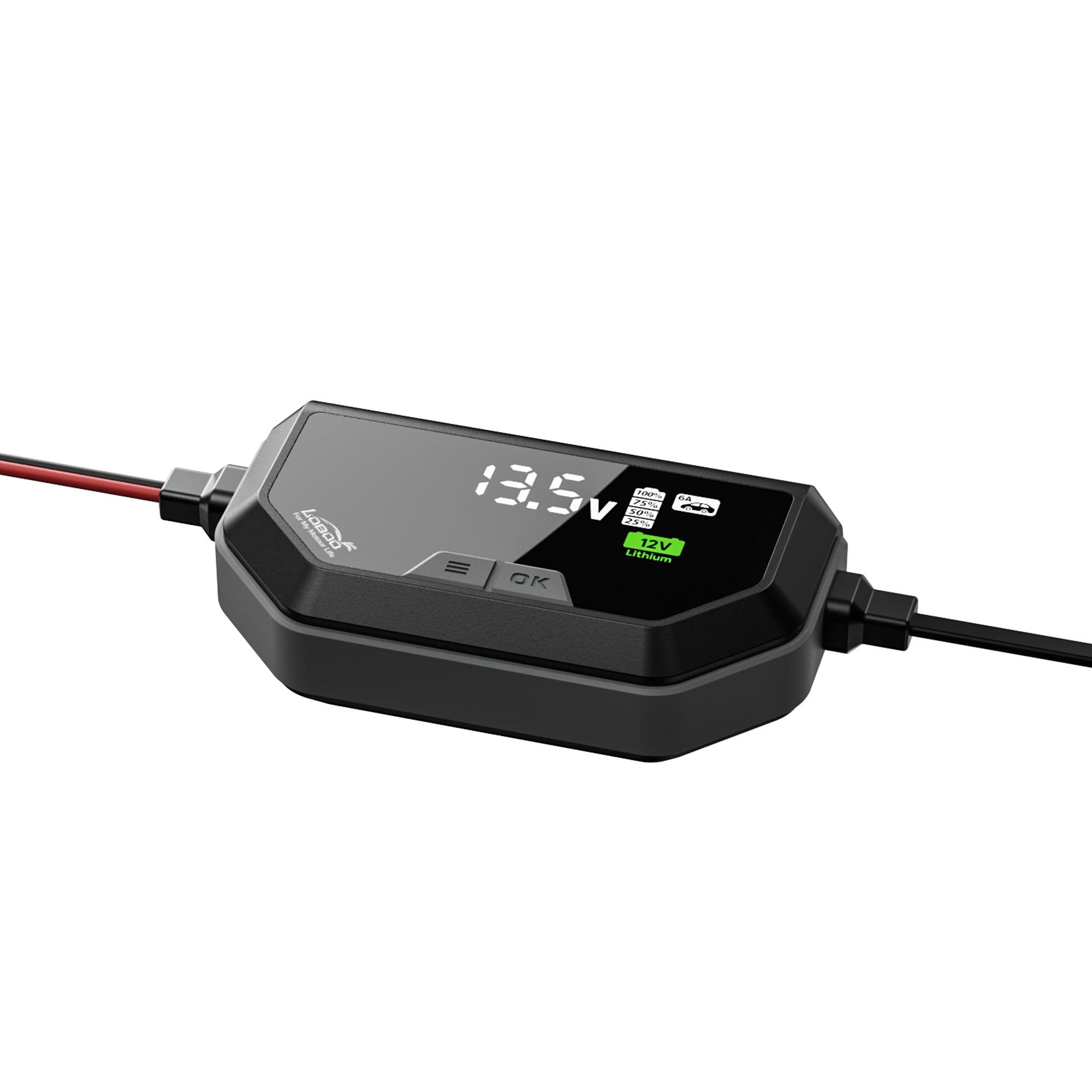 LOBOO C60 Smart Battery Charger & Maintainer (6A/3A) | 12V Lithium, AGM & Lead - Acid Desulfator with SAE Quick - Connect - LOBOO