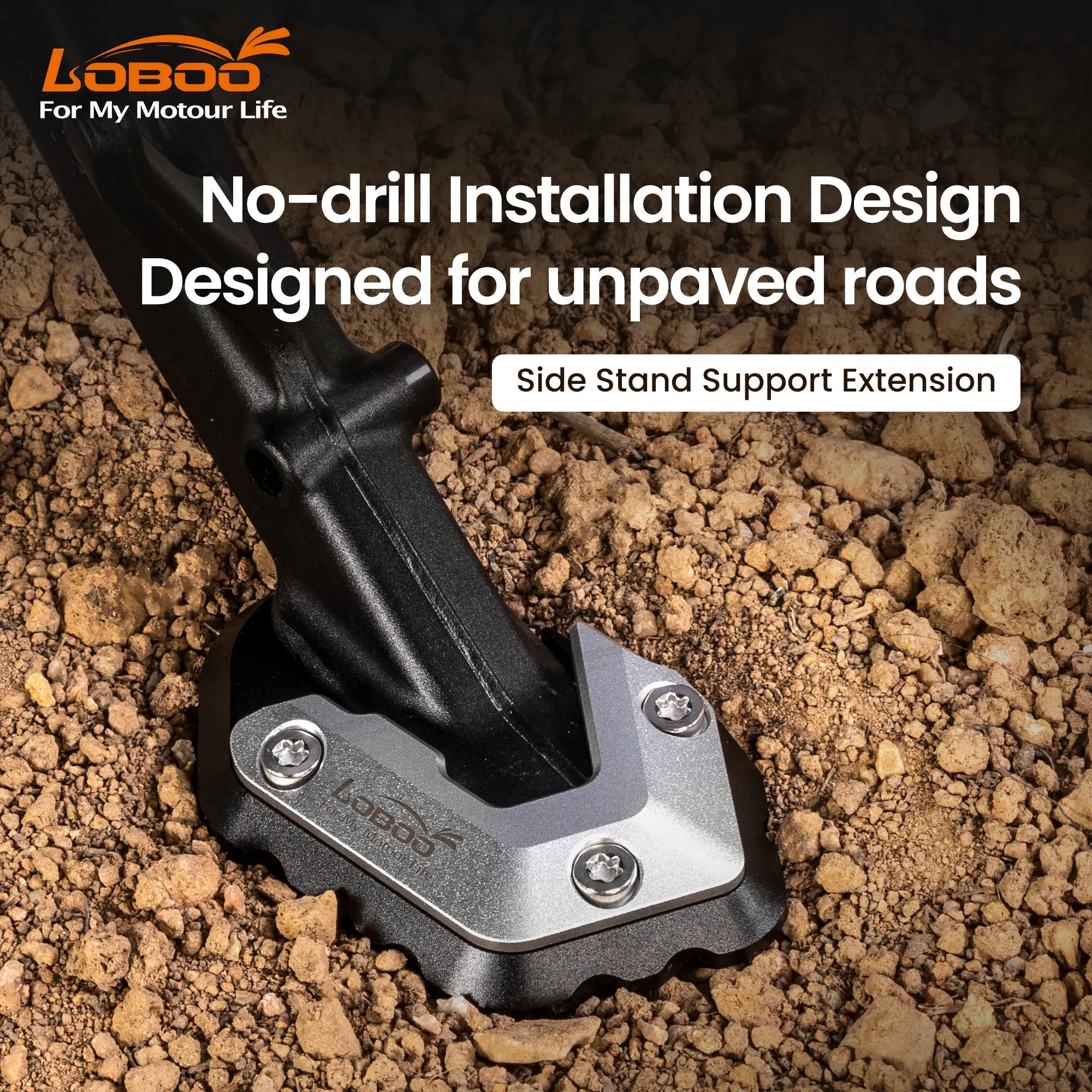 LOBOO CJC151 - CN Side Stand Foot Enlarger for BMW R1300GS | CNC Aluminum Kickstand Pad - LOBOO