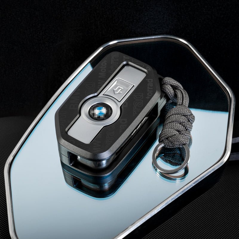 LOBOO CNC Aluminum & Kevlar Key Case for BMW Motorcycles | Signal - Friendly Fob Cover - LOBOO