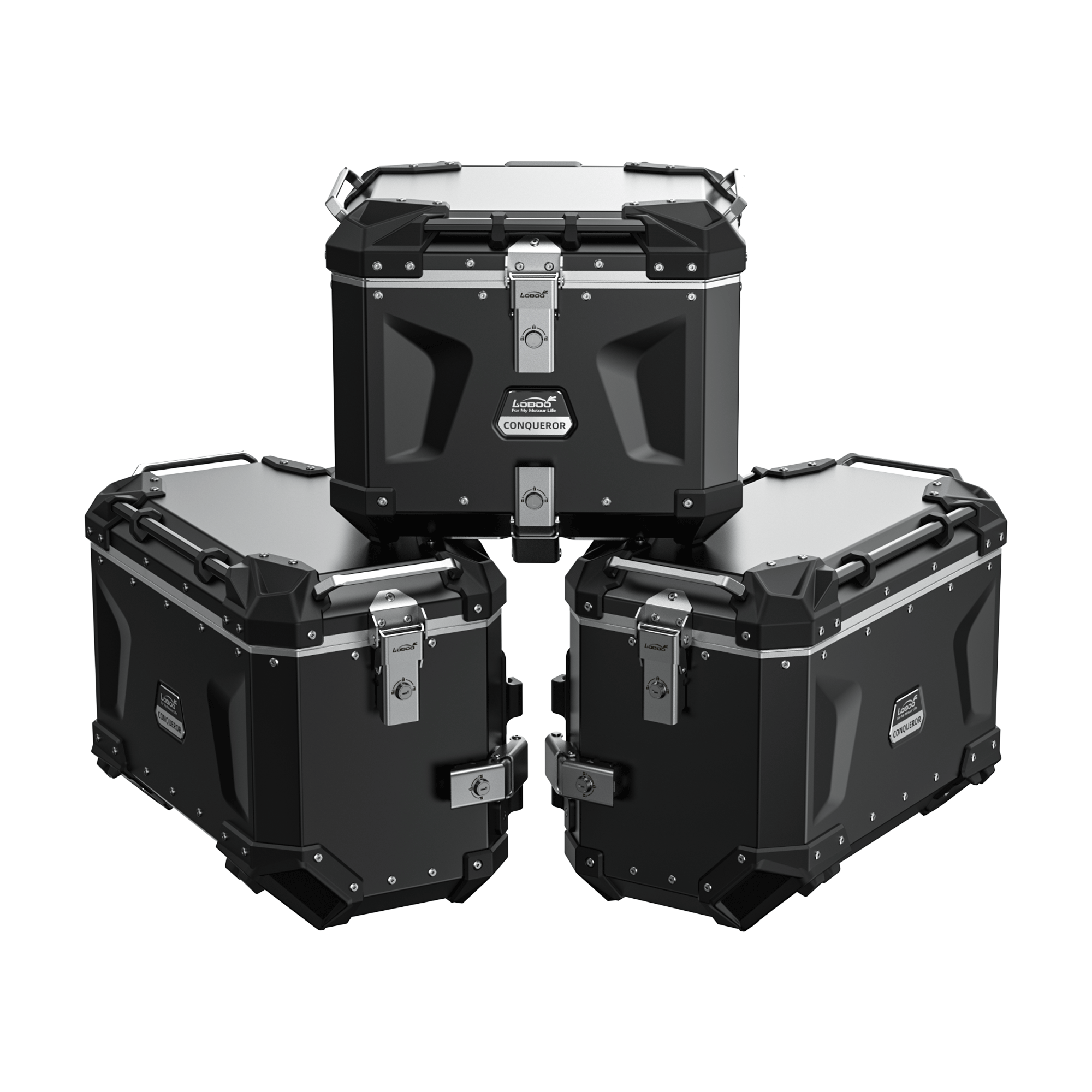 LOBOO CONQUEROR Aluminum Motorcycle Luggage System for BMW R1300GS & ADV - LOBOO