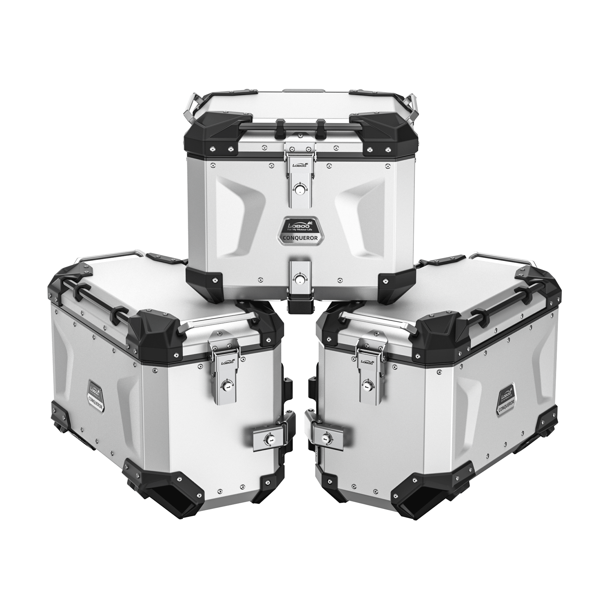 LOBOO CONQUEROR Aluminum Motorcycle Luggage System for BMW R1300GS & ADV - LOBOO