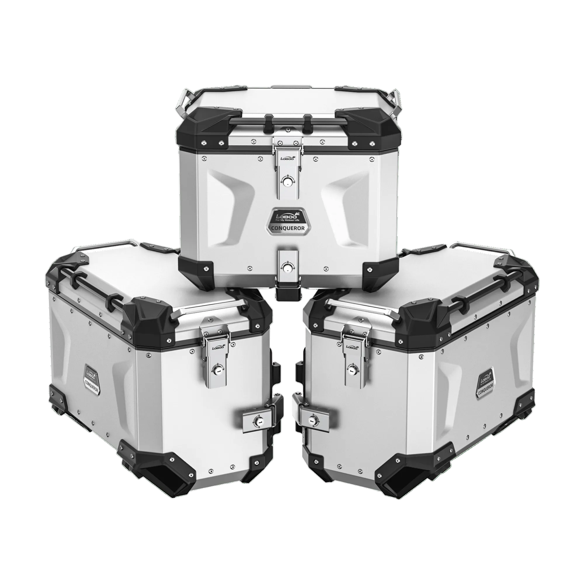 LOBOO CONQUEROR Aluminum Motorcycle Luggage System for BMW R1300GS & ADV - LOBOO