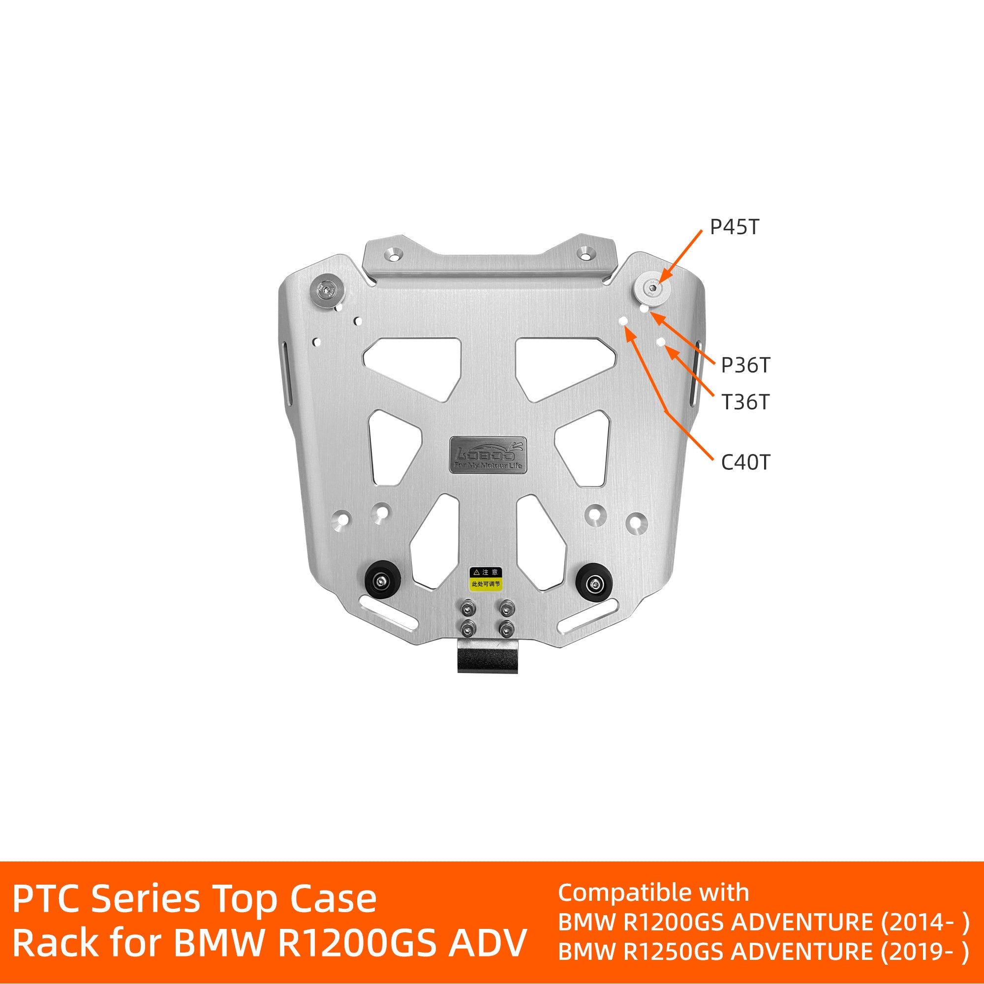 LOBOO CONQUEROR Aluminum Pannier & Top Case Set for BMW R1200GS / R1250GS / ADV (2013 - 2024) - Patented 9 - Point Quick - Release System & Sliding Rack - LOBOO