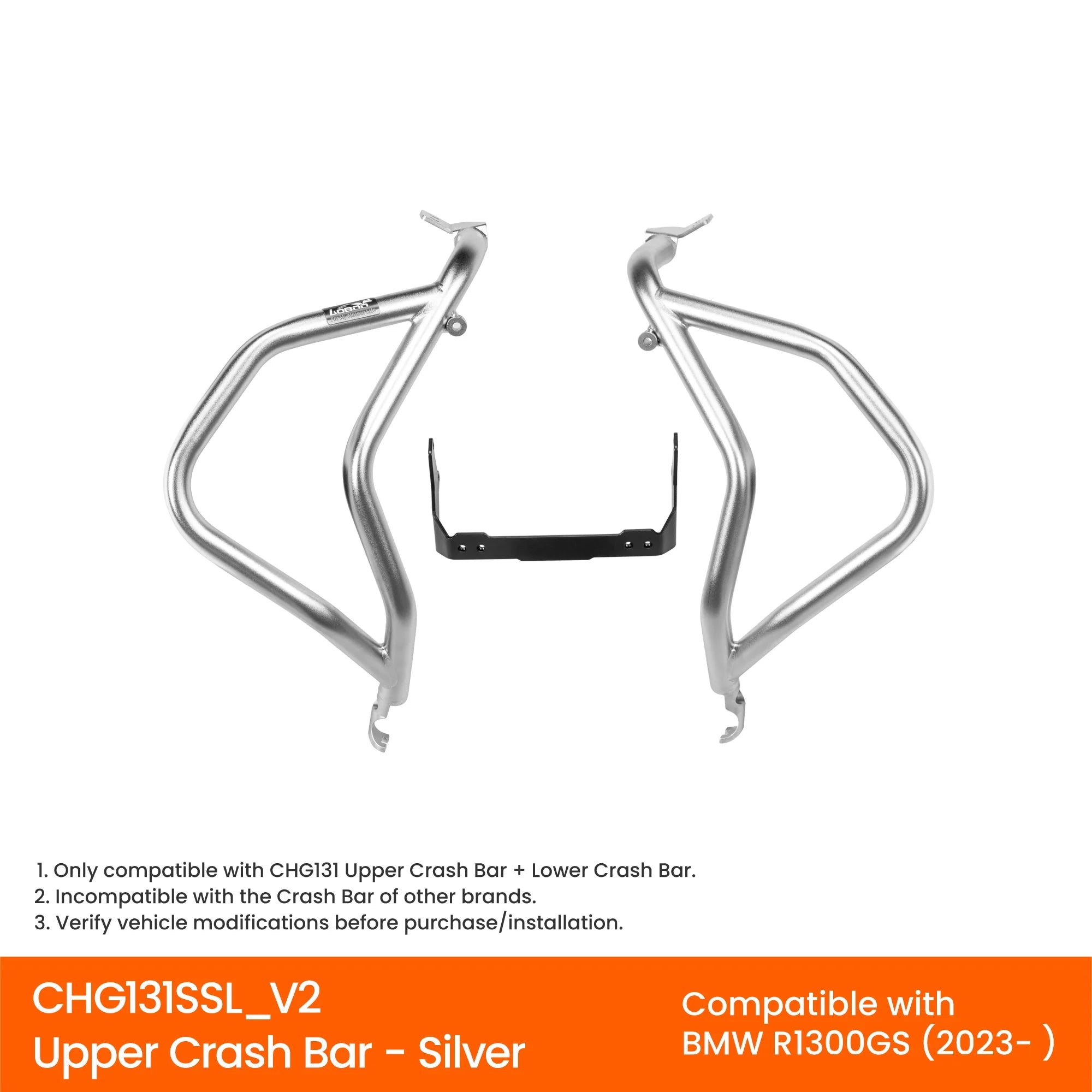 LOBOO CHG131 Upper Crash Bar BMW R1300GS Silver
