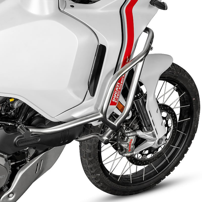 LOBOO Crash Bar for Ducati Desert X (2023+) | 304 Stainless Steel Engine Guard & Aux Light Mount - LOBOO