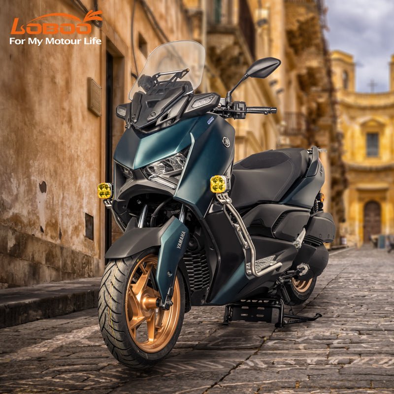 LOBOO Crash Bar for Yamaha XMAX 300 (2021 - 2023+) | 304 Stainless Steel Guard with Highway Pedals - LOBOO