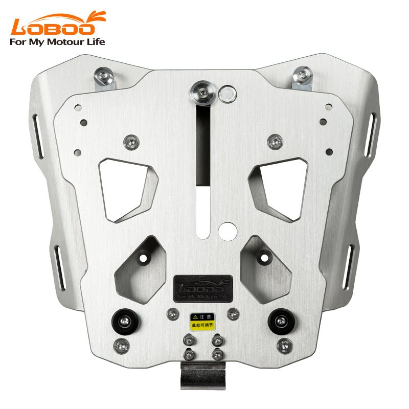 LOBOO Front & Rear Adjustable Sliding Top Case Rack | Aluminum & Carbon Fiber Moving Plate - LOBOO