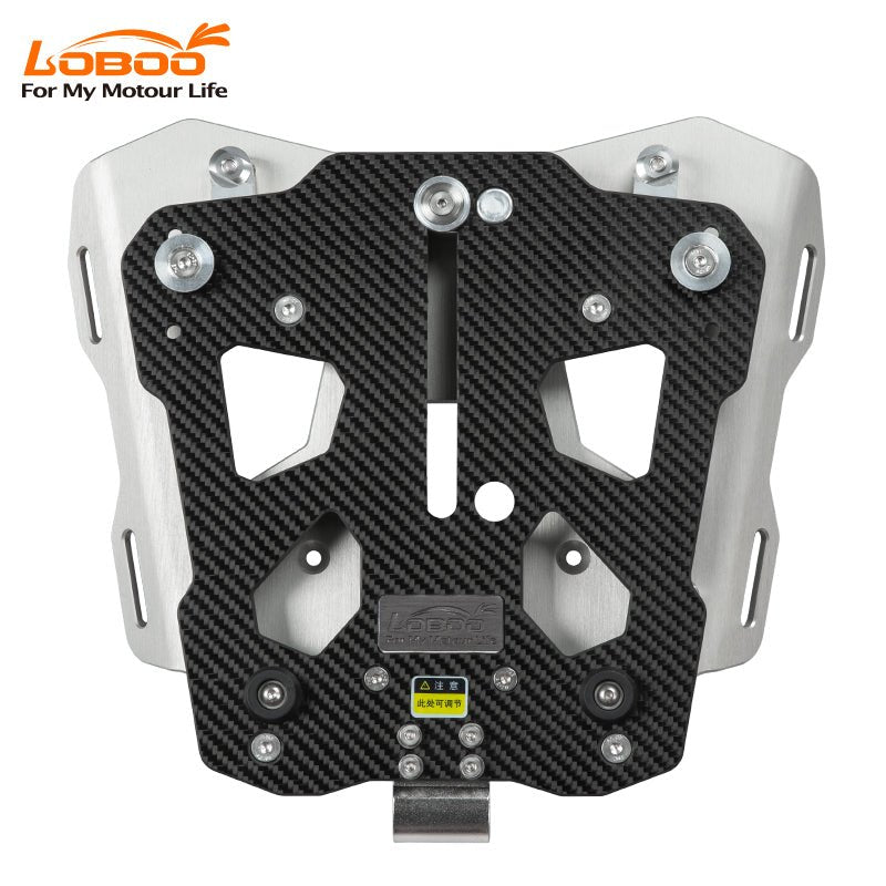 LOBOO Front & Rear Adjustable Sliding Top Case Rack | Aluminum & Carbon Fiber Moving Plate - LOBOO