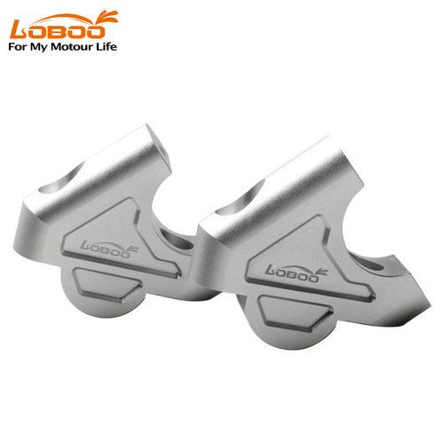 LOBOO Handlebar Risers for BMW R1250GS / R1200GS & S1000XR | 30mm Rise & 26mm Setback Offset Kit - LOBOO