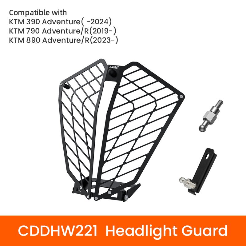 LOBOO Headlight Guard for KTM 390 Adventure (-2024), 790 Adventure/R (2019+) & 890 Adventure/R (2023+) - LOBOO