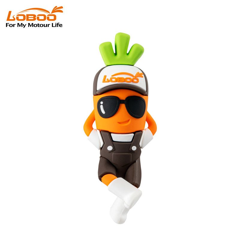 LOBOO Mascot Carrot Charm | Keychain, Flat Mount & 25mm Crash Bar Decoration - LOBOO