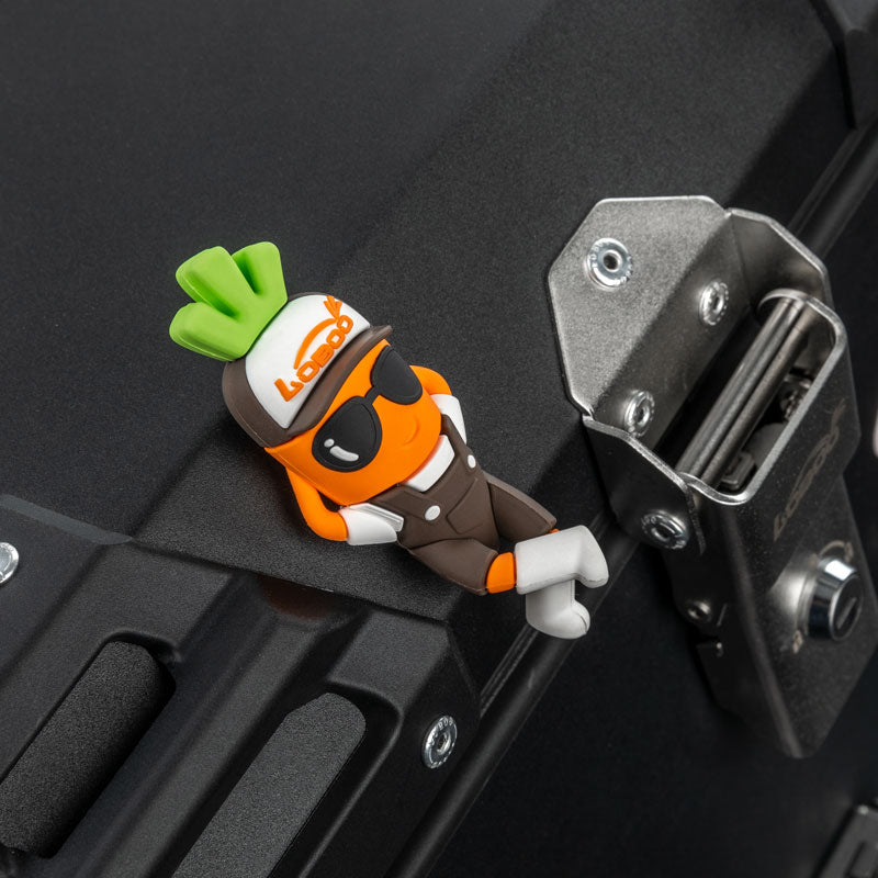 LOBOO Mascot Carrot Charm | Keychain, Flat Mount & 25mm Crash Bar Decoration - LOBOO