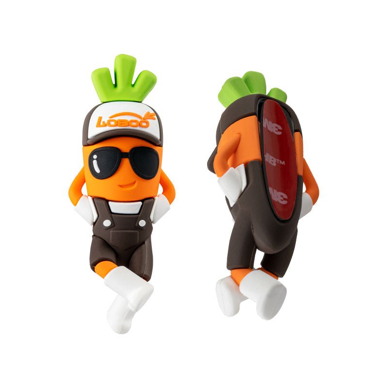 LOBOO Mascot Carrot Charm | Keychain, Flat Mount & 25mm Crash Bar Decoration - LOBOO