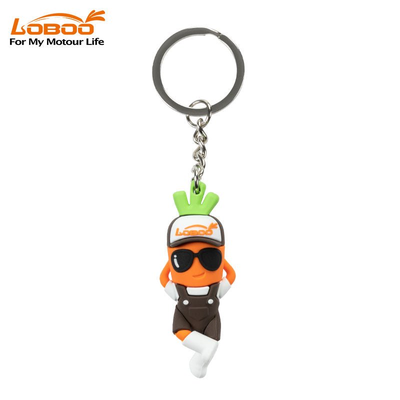LOBOO Mascot Carrot Charm | Keychain, Flat Mount & 25mm Crash Bar Decoration - LOBOO