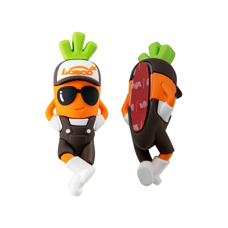 LOBOO Mascot Carrot Charm | Keychain, Flat Mount & 25mm Crash Bar Decoration - LOBOO