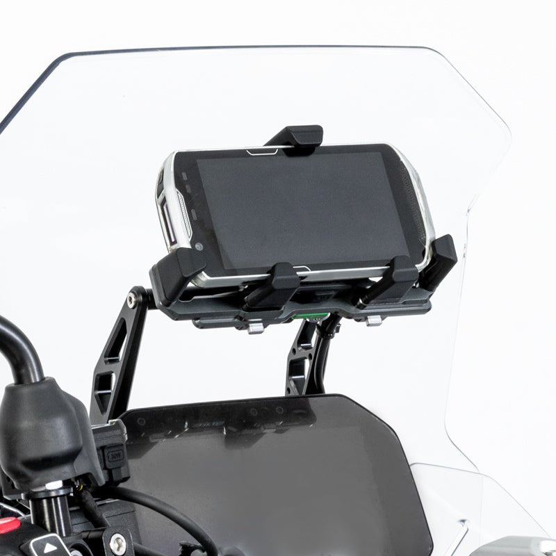 LOBOO PH06 Anti - Vibration Phone Mount - Magnetic Damping + 15W Wireless Charging - Aluminum Motorcycle Holder (Fits 4.7" - 7.2" Phones) - LOBOO