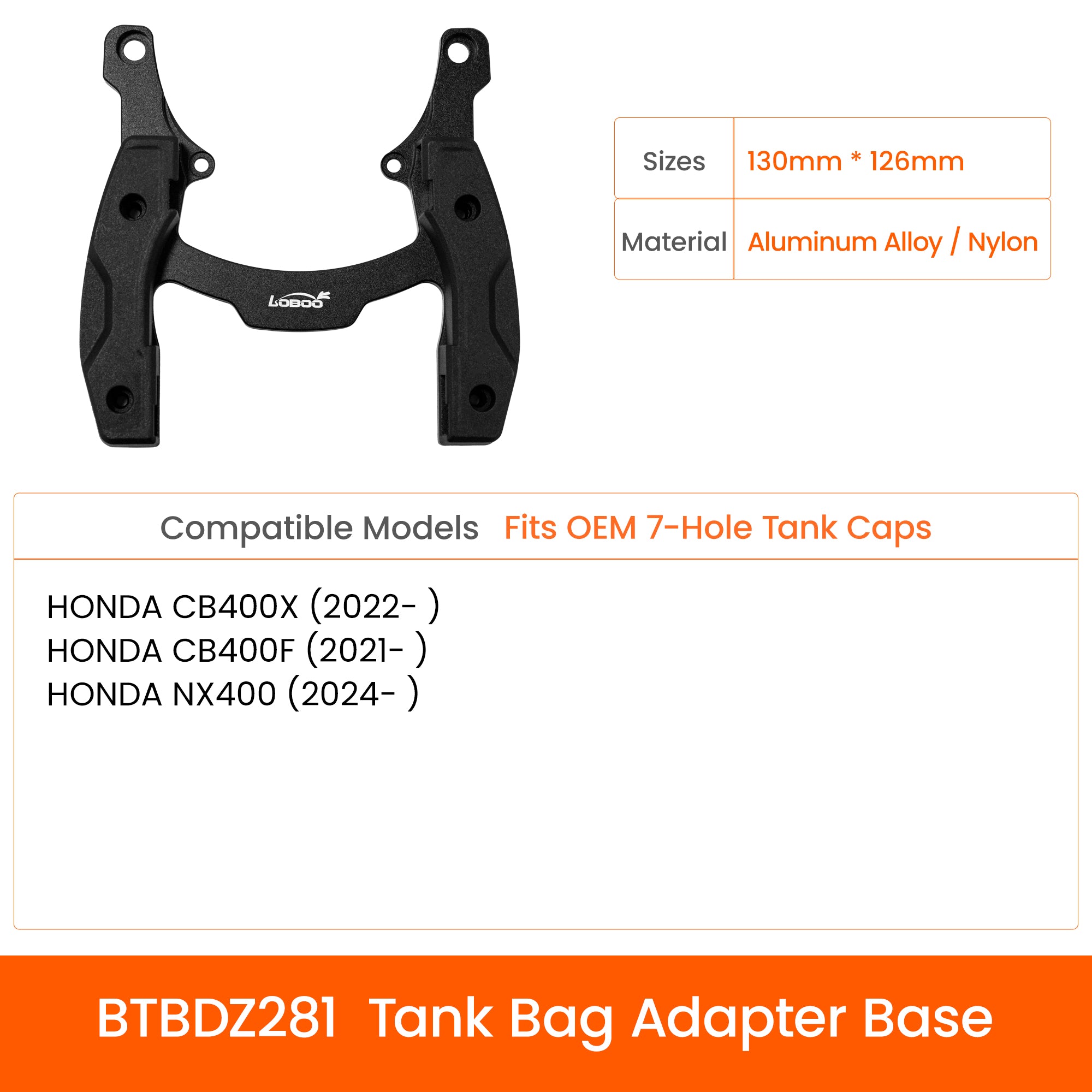 LOBOO Quick - Lock Tank Bag (Expandable) | 2520D Ballistic Nylon Adventure Luggage for BMW, KTM & Ducati - LOBOO