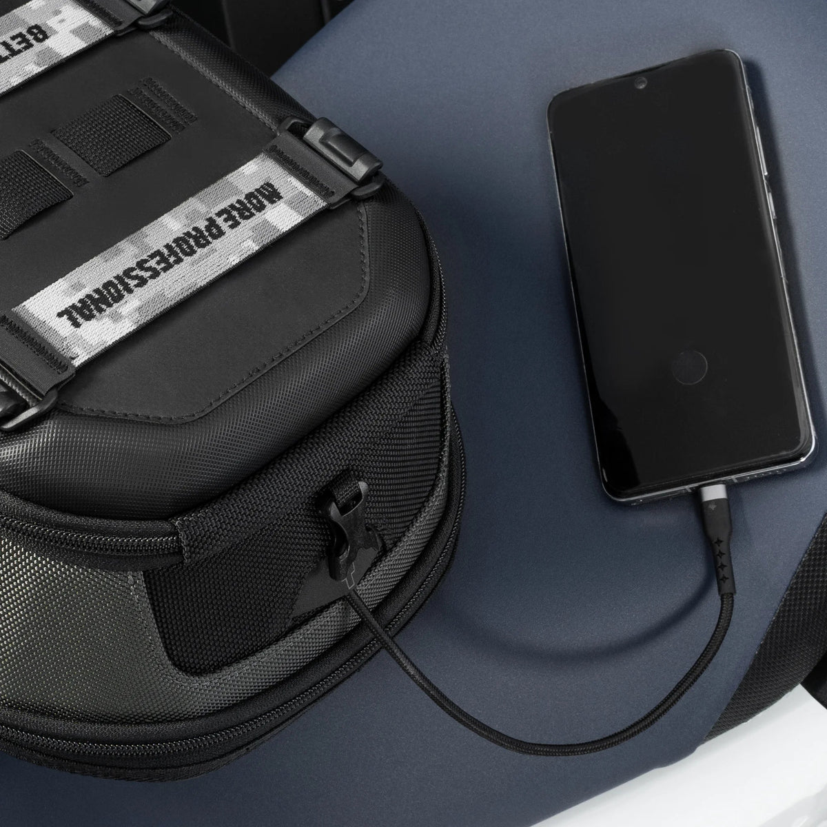 LOBOO Quick-Release Magnetic Motorcycle Tank Bag (BTB10PBK) for BMW R1250GS R1300GS, Honda Transalp Africa Twin, KTM ADV & More - LOBOO
