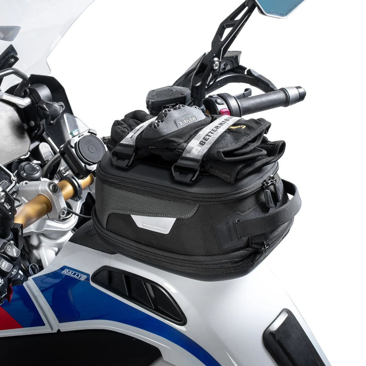 LOBOO Quick-Release Magnetic Motorcycle Tank Bag (BTB10PBK) for BMW R1250GS R1300GS, Honda Transalp Africa Twin, KTM ADV & More - LOBOO