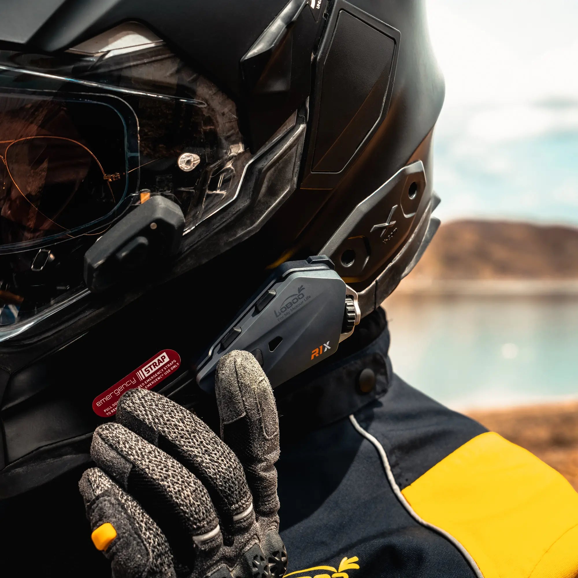 LOBOO R1X Motorcycle Helmet Headset - 45mm Speakers & CVC Noise Cancellation - LOBOO