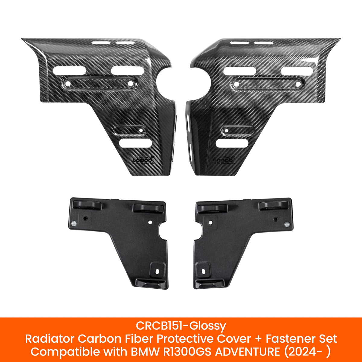 LOBOO Real Carbon Fiber Radiator Guards for BMW R1300GS ADV (2024-) | Lightweight Protective Cover & Bag Mounts - LOBOO