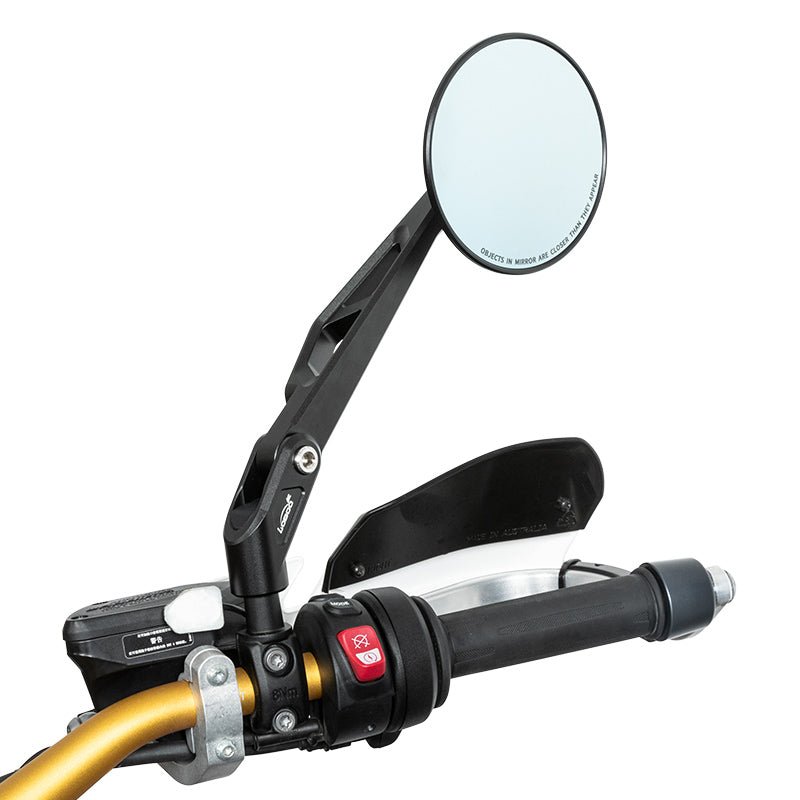 LOBOO RM01 Round Foldable Mirrors (CNC Aluminum) | Scrambler & Adventure Style | Anti-Glare Lens - LOBOO