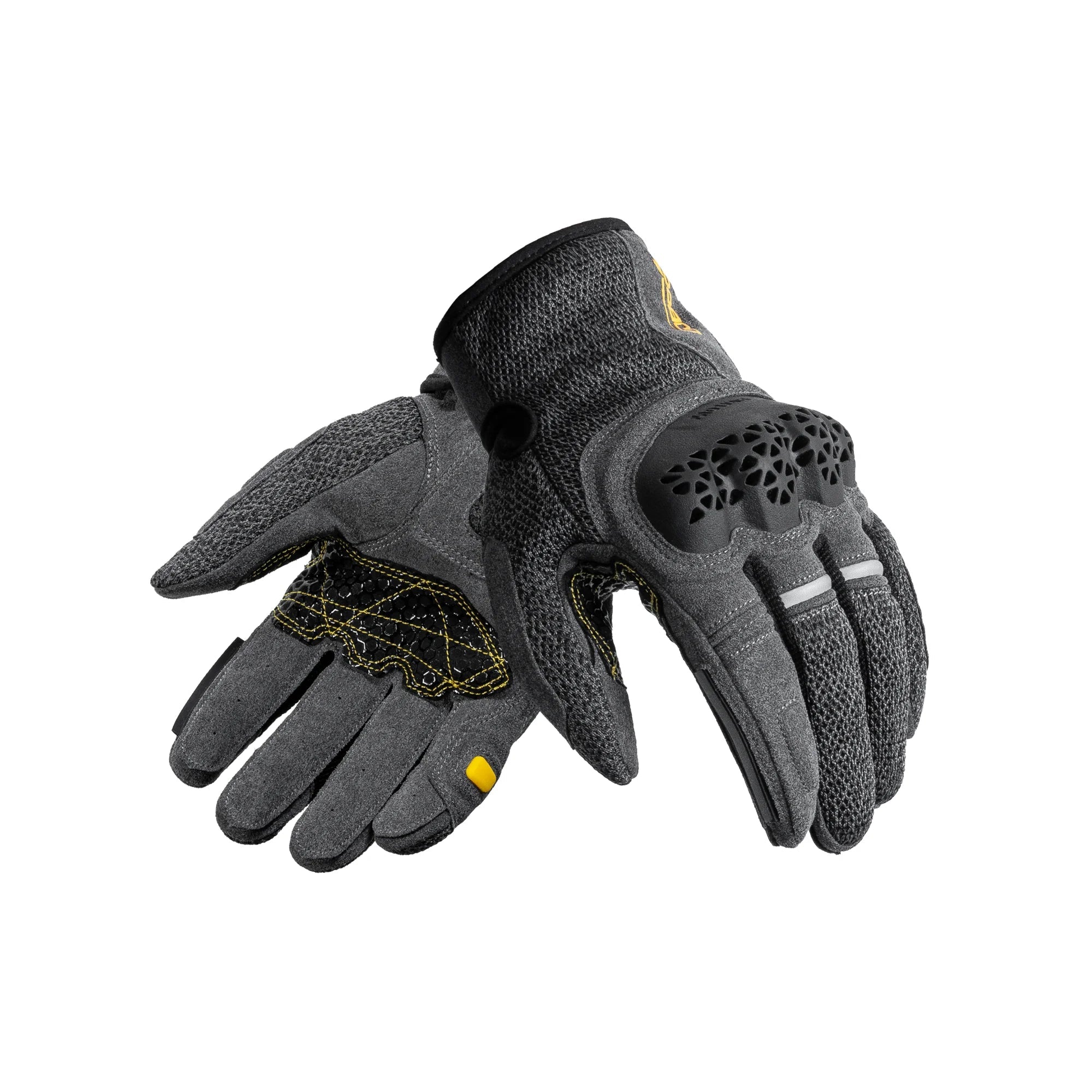 LOBOO RST11 Men's Summer Motorcycle Gloves – Vented ADV Touchscreen Riding Gloves with Knuckle Armor (Black/Grey, S-3XL) - LOBOO