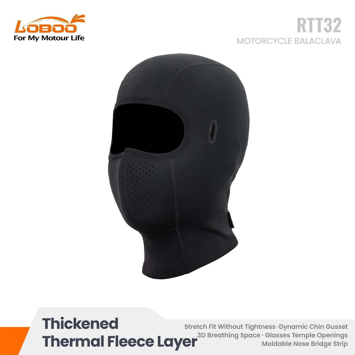 LOBOO RTT32 Winter Motorcycle Balaclava Thermal Fleece Neck Warmer Anti-Fog Face Mask - LOBOO