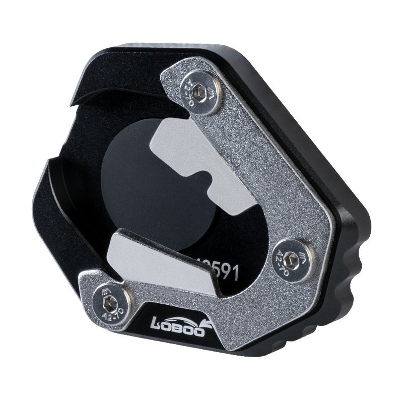 LOBOO Side Stand Extension for CFMOTO 450MT (2024+) | CNC Aluminum & Stainless Steel Kickstand Pad - LOBOO
