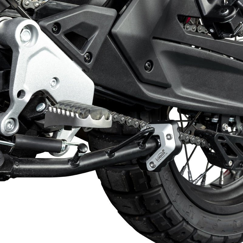 LOBOO CJC683 side stand support extension installed on a motorcycle