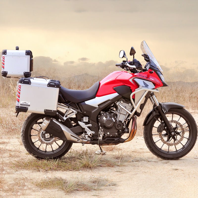 LOBOO Tibet Aluminum Luggage System for Honda CB500X, NX400 & CB400X | Symmetrical Panniers & Top Case - LOBOO