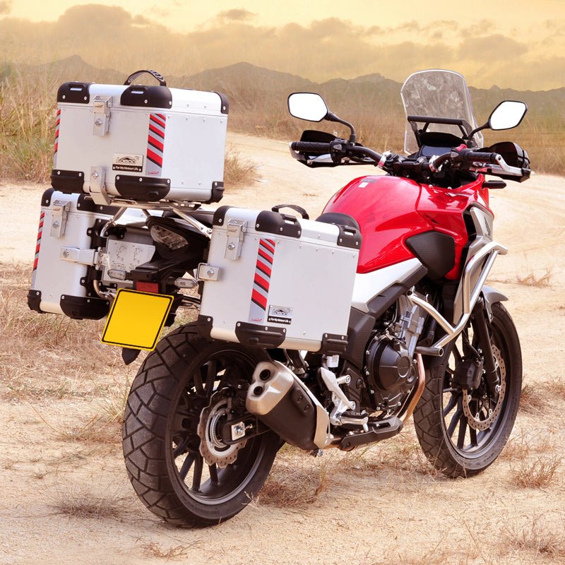 LOBOO Tibet Aluminum Luggage System for Honda CB500X, NX400 & CB400X | Symmetrical Panniers & Top Case - LOBOO