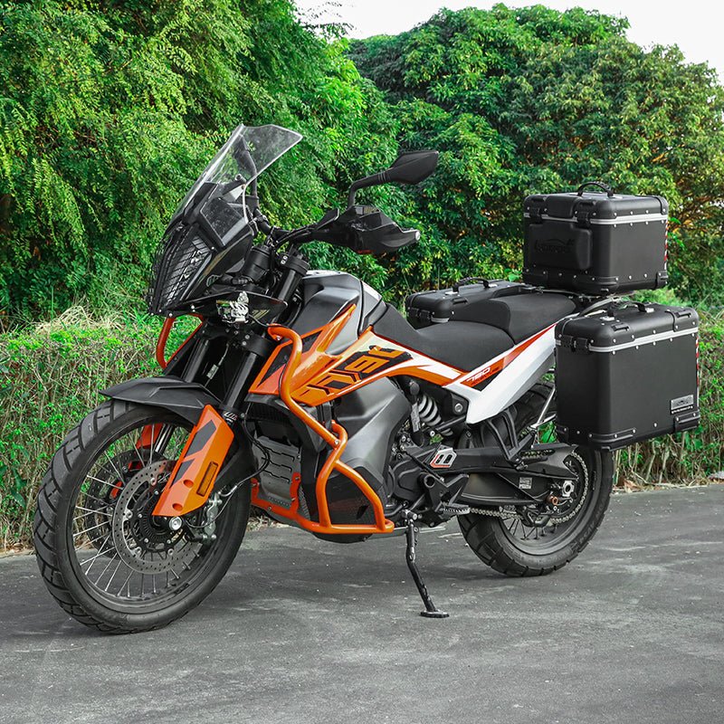 LOBOO Tibet B Aluminum Panniers & Top Case for KTM 790/890 Adventure | Exhaust - Cutout System - LOBOO