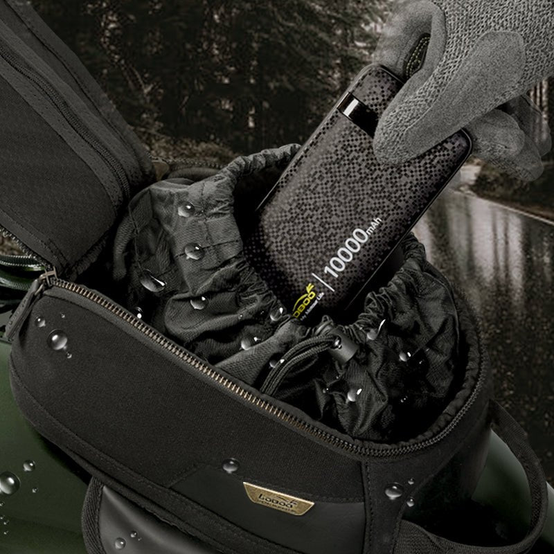 LOBOO Vintage Magnetic Tank Bag (3.5L) | Retro Canvas & Leather Storage with Charging Port - LOBOO