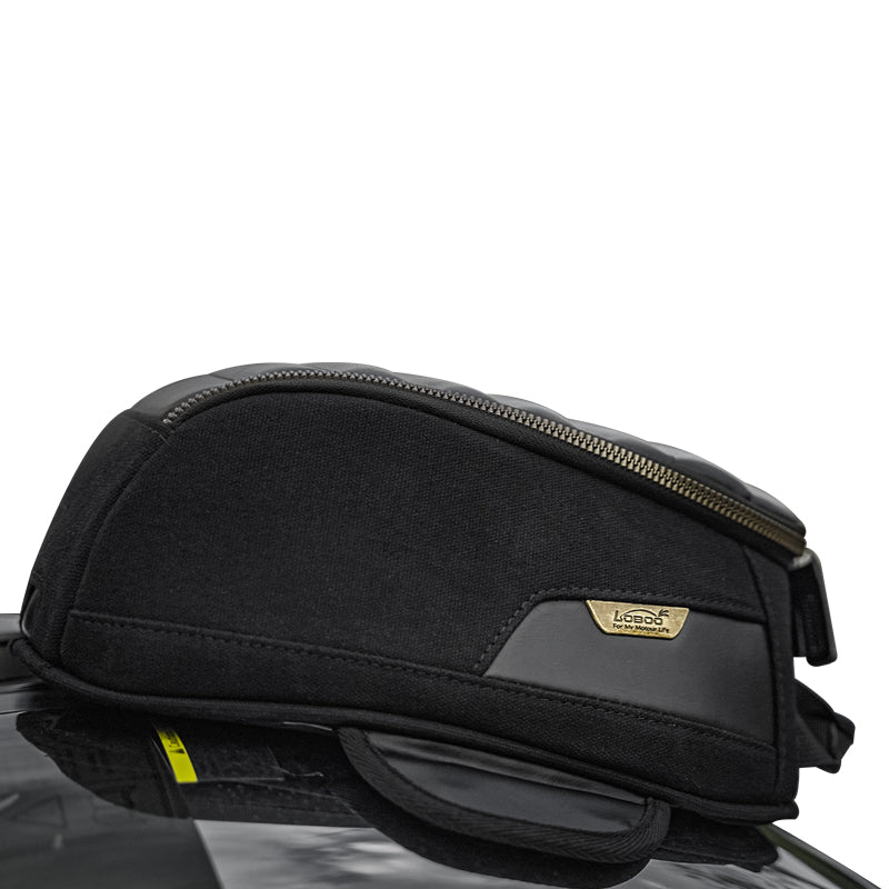 LOBOO Vintage Magnetic Tank Bag (3.5L) | Retro Canvas & Leather Storage with Charging Port - LOBOO